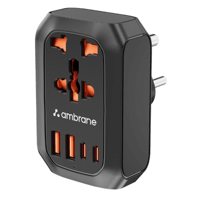 ambrane 5-in-1 MultiPort Adapter with Universal AC Socket